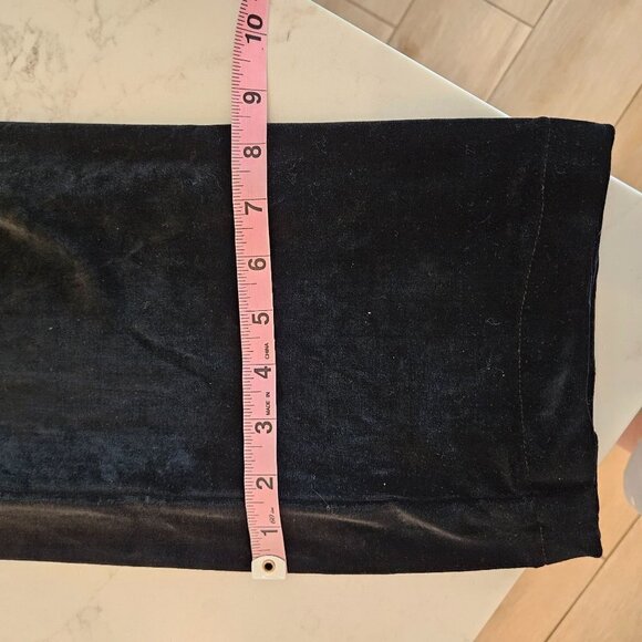 LAUREN Ralph Lauren Green Tag Black Velvet Pants Trouser Stretch Pull On Medium - Picture 7 of 8